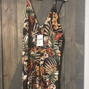 Persaya Floral Maxi Dress - Black and Orange